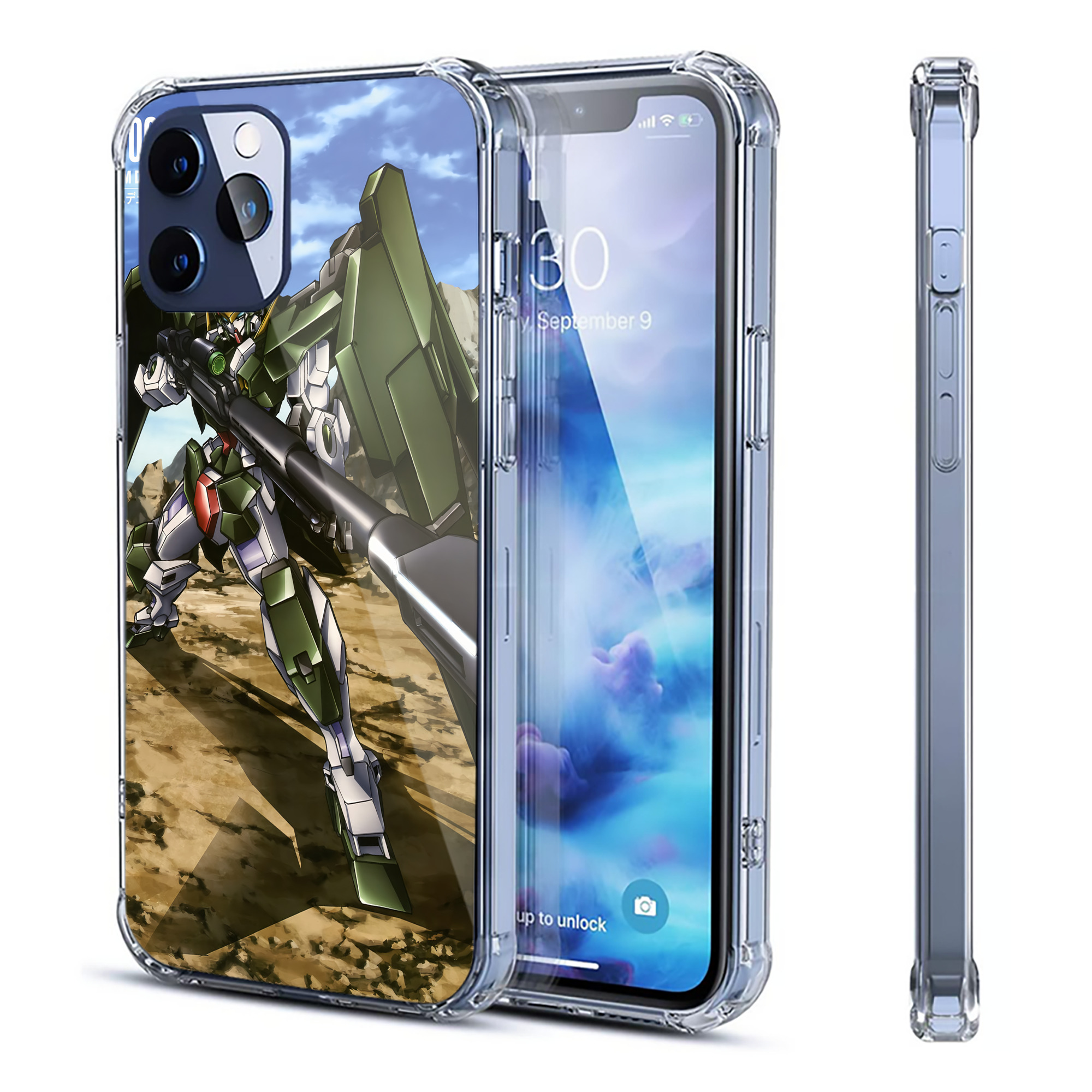 （画像用） 機動戦士ガンダム Mobile Suit Gundam 【iPhone 12シリーズ対応】透明スマホケース（クリアソフトケース）